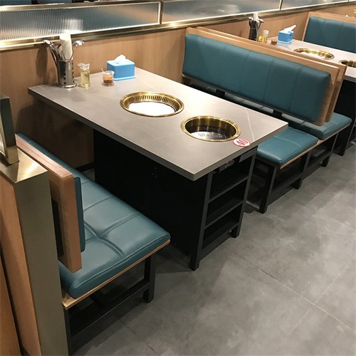 韓式涮烤一體火鍋桌大理石火鍋烤肉一體（tǐ）鍋桌