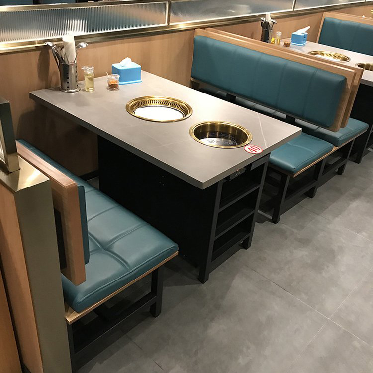 韓（hán）式涮（shuàn）烤（kǎo）一體火鍋桌大（dà）理石火鍋烤肉一（yī）體鍋桌