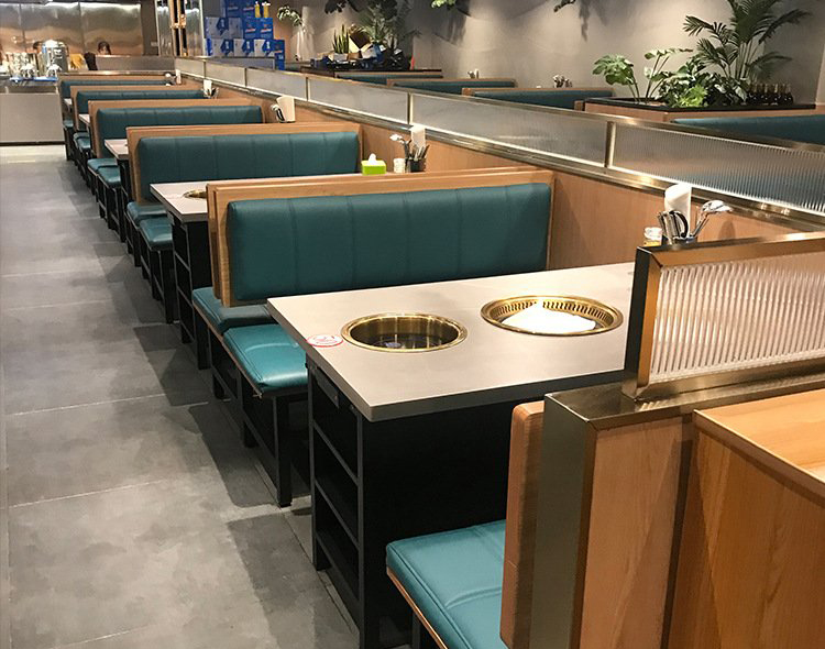 韓式涮烤一體火鍋桌大理石火鍋烤肉一（yī）體（tǐ）鍋桌