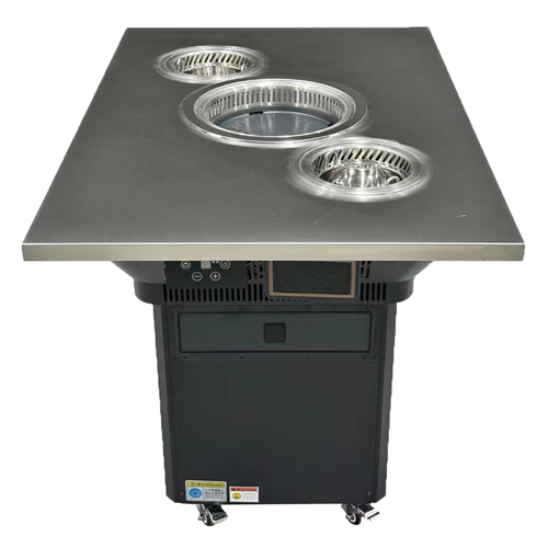 不鏽鋼自助（zhù）烤肉火鍋一體桌_無煙火鍋燒烤一體桌