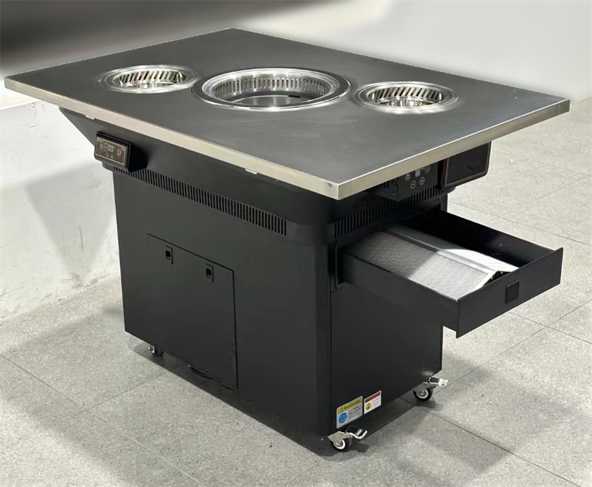 不鏽鋼自助烤肉火鍋一體桌_無（wú）煙火鍋燒烤（kǎo）一體桌（zhuō）