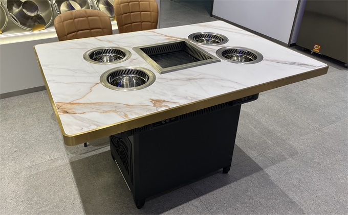 一人（rén）一鍋無煙小火鍋燒烤桌_無煙火鍋烤肉一（yī）體桌