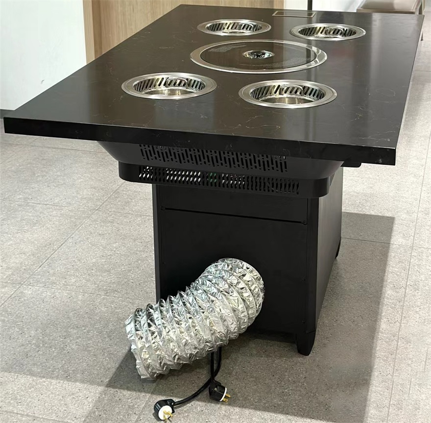 自助火（huǒ）鍋烤肉店下排煙大理石烤（kǎo）涮一體（tǐ）桌