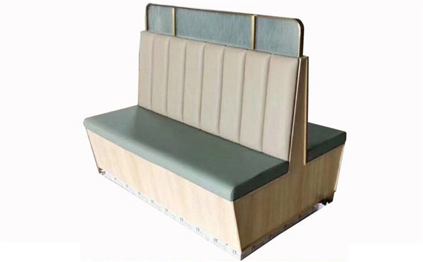 時尚餐廳（tīng）西餐廳特色（sè）雙麵實木卡（kǎ）座沙發（fā）