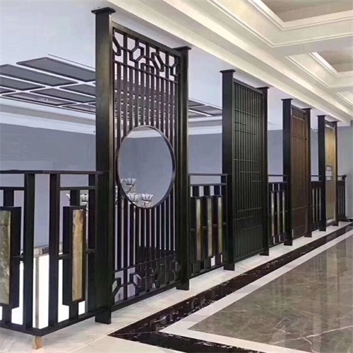 別墅（shù）新中式後現代黑鈦金鏤空屏風_不鏽鋼（gāng）屏風製品廠