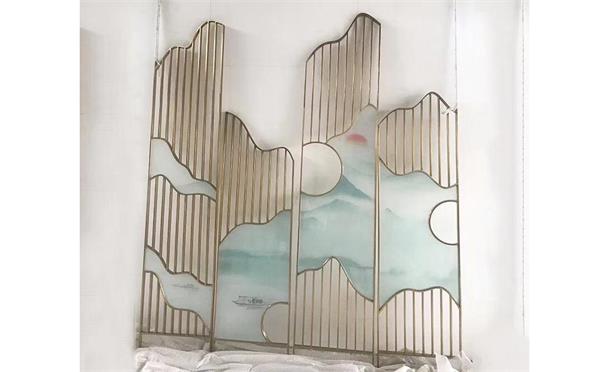 中式活（huó）動屏風隔斷牆_酒樓飯店不鏽鋼彩色屏風