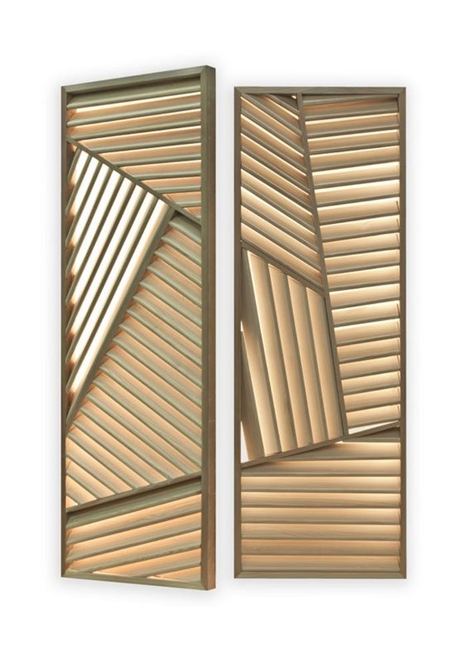 不（bú）鏽鋼幾何圖案屏風定製