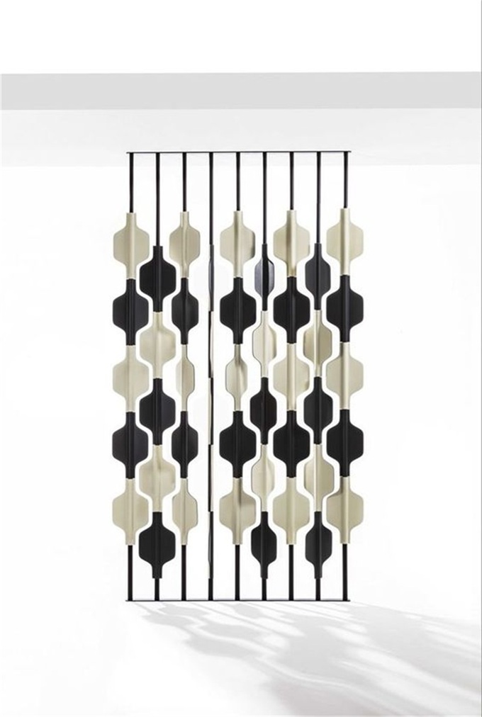 黑白相間個性不鏽鋼屏風隔斷現代風格