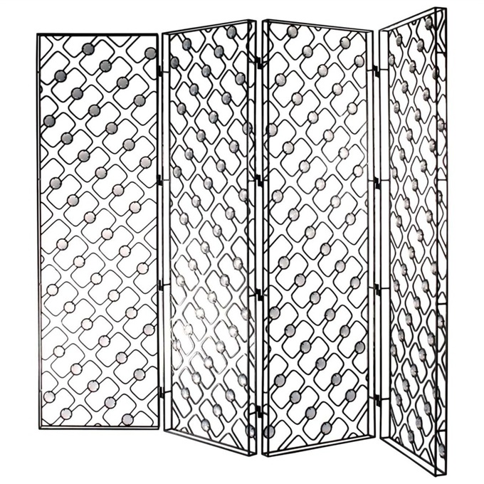 黑色不鏽鋼創意簡約滿焊屏（píng）風隔斷