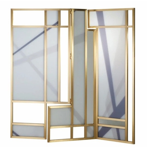 酒店拉絲鈦金點焊不鏽鋼（gāng）石板屏風_高檔不（bú）鏽鋼屏風廠