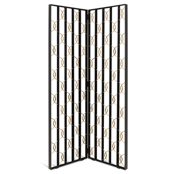 鈦金拉絲不鏽鋼轉角花（huā）格屏風隔斷（duàn）