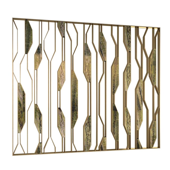 現代黃古銅不鏽鋼（gāng）屏風隔斷
