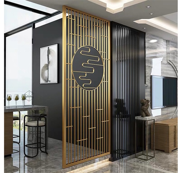 現（xiàn）代金屬酒店不鏽鋼屏風（fēng）隔斷_不鏽鋼屏（píng）風廠家定製（zhì）