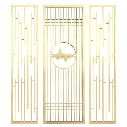 現代輕奢不（bú）鏽鋼屏風隔斷裝飾_不鏽鋼屏風生產加工廠