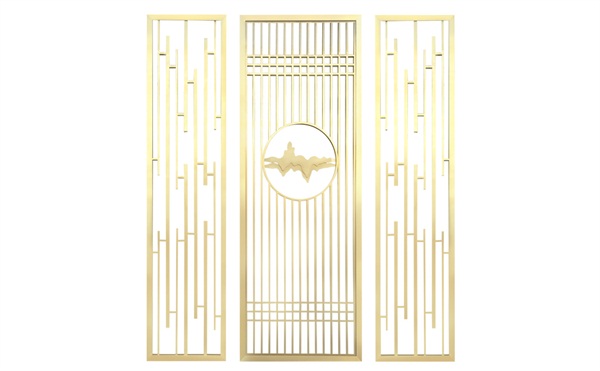 現代輕奢不鏽鋼屏風（fēng）隔斷裝飾_不鏽鋼屏風生產加工廠