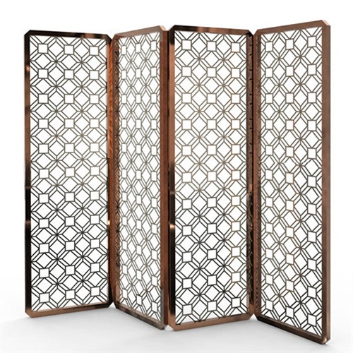 定製花格不鏽鋼屏（píng）風隔斷裝飾_不鏽鋼屏風製品（pǐn）加工廠