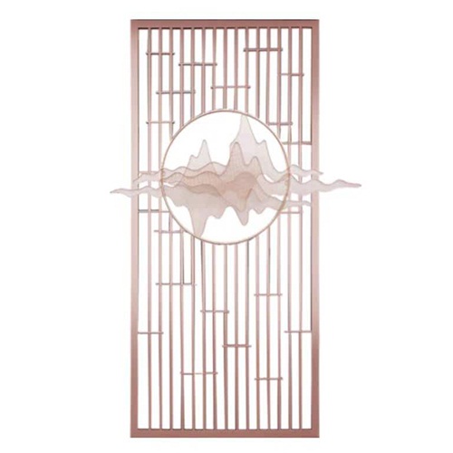 輕（qīng）奢新中式不鏽鋼屏風隔（gé）斷定製_不鏽鋼屏風工廠直銷定製