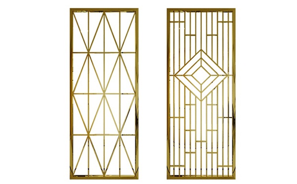 輕奢玫（méi）瑰金（jīn）不（bú）鏽鋼屏風鏤（lòu）空_不鏽鋼屏風製品生產廠家