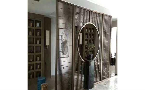 會所KTV玫瑰金不鏽鋼方管焊接屏風_不鏽鋼屏（píng）風加工廠家