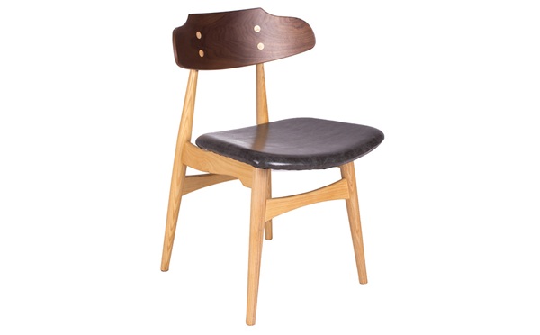 日式飲品店（diàn）休（xiū）閑真皮軟包座墊靠背椅