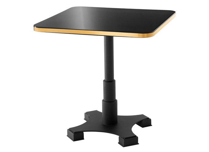 現代（dài）時尚玻璃鋼（gāng）鐵藝食（shí）堂方形（xíng）餐桌