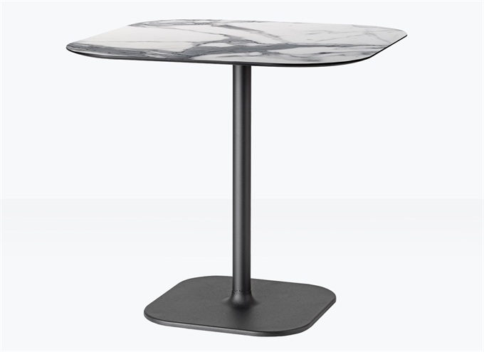 現代簡易食堂岩板鐵藝時尚（shàng）小方桌