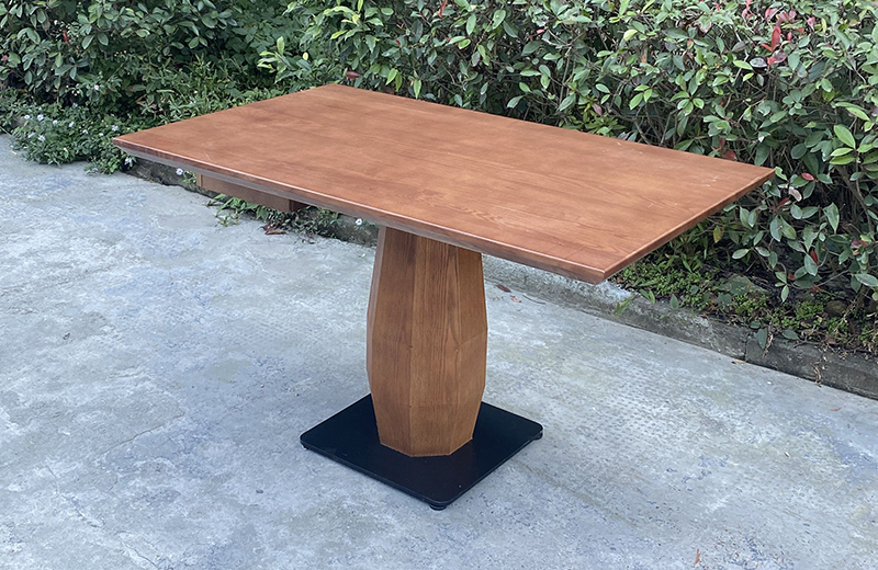 企業員工（gōng）食（shí）堂新款實木餐桌機關餐廳（tīng）簡約實木長方餐台