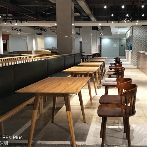 學生食堂實（shí）木餐桌_學校食堂專用餐桌