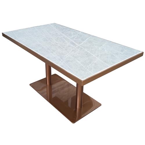 企業食堂鈦金不鏽鋼輕（qīng）奢餐桌（zhuō）