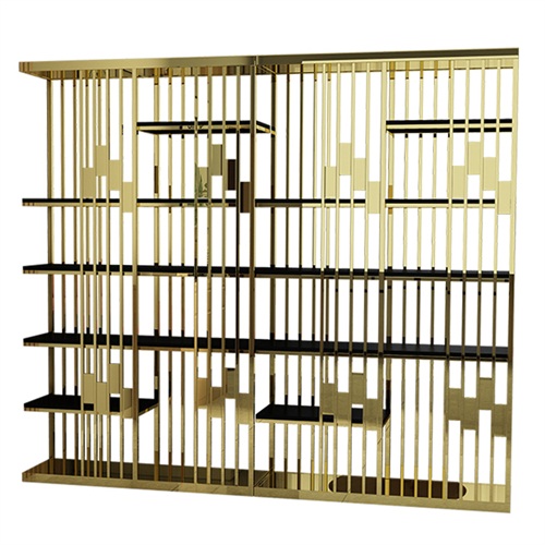 輕奢拉絲香（xiāng）檳金不鏽鋼書架_不鏽鋼（gāng）書架製品加工