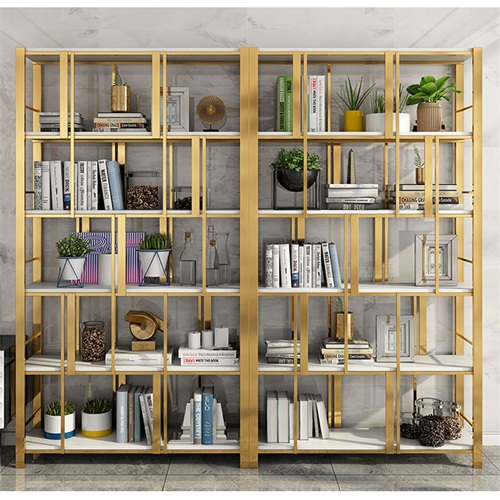 創意輕奢風不鏽鋼金屬書架書櫃_不鏽鋼書架設（shè）計定做