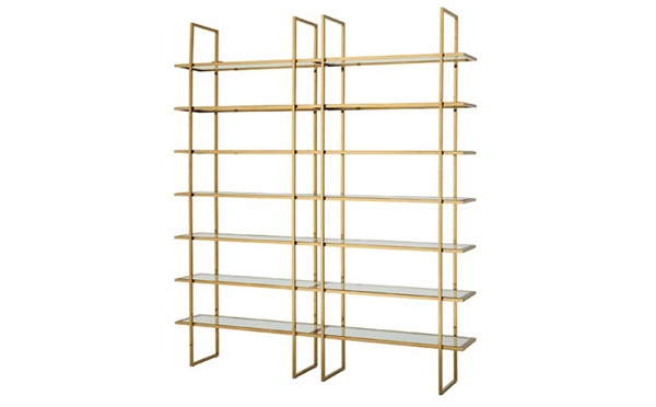 現代極簡24k金不鏽鋼書架_不鏽鋼書架款式設計