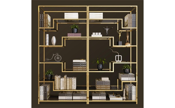 美術館香檳金拋光不鏽鋼書架_不鏽鋼書架定製生產