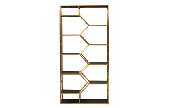 書店後現代鈦金不鏽鋼書架_不休感書架定做廠家（jiā）