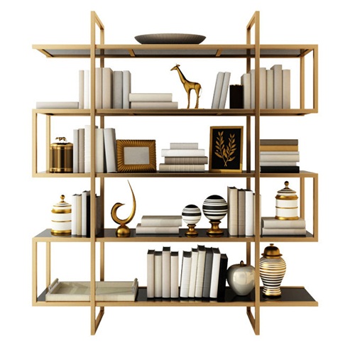 歐式創意個性不鏽鋼書（shū）架金屬_不鏽鋼（gāng）書架書櫃廠家（jiā）定製