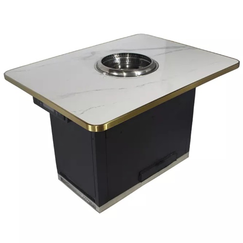 木炭無煙自助（zhù）燒烤（kǎo）桌_韓式無煙大理（lǐ）石自助烤肉桌