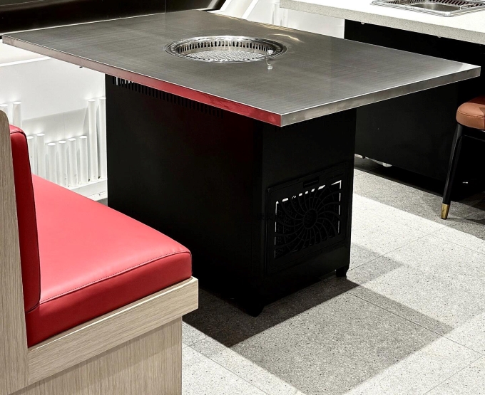 韓式烤肉店不鏽鋼炭火無煙烤肉桌