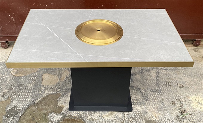 韓（hán）式自助烤肉炭火（huǒ）烤肉餐桌木炭自助燒（shāo）烤桌子