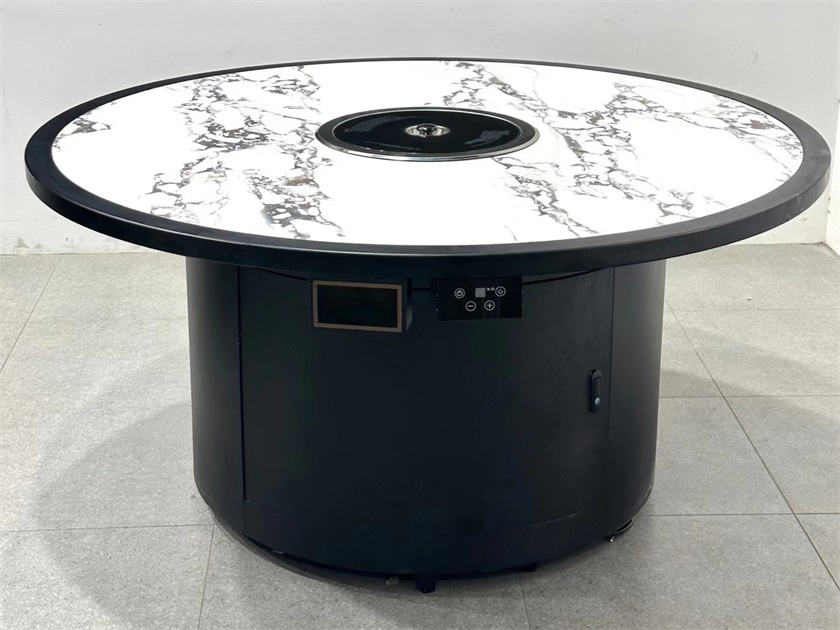 日式烤肉店圓形無煙自淨化電烤烤肉桌