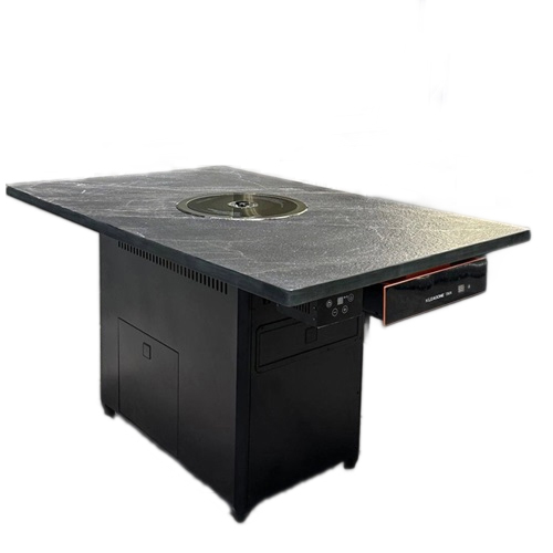 火燒石韓式無（wú）煙燒烤桌_自（zì）助無煙淨化烤肉桌