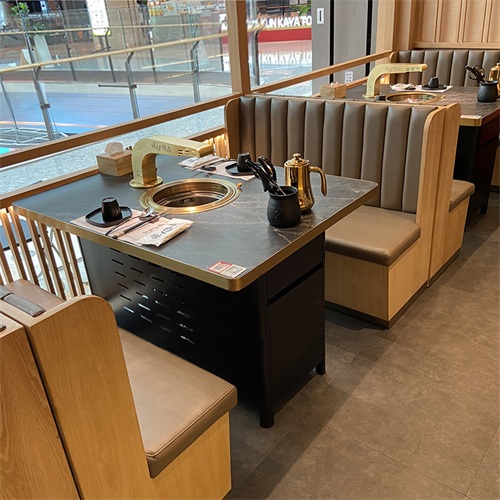 韓式（shì）烤肉店（diàn）岩板節能無煙燒烤桌子