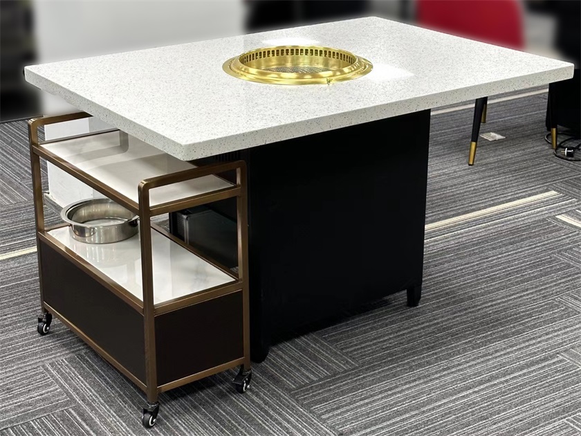 韓式自助烤肉店下排煙炭火烤肉無煙（yān）淨化（huà）烤肉桌