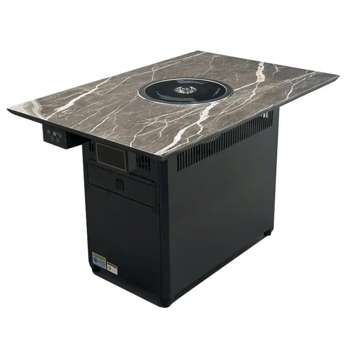 自助烤肉（ròu）店岩板台面（miàn）无烟自净化电（diàn）烤烤肉桌