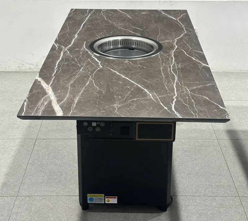 自助（zhù）烤肉店岩板台麵無煙自淨化電烤烤肉桌