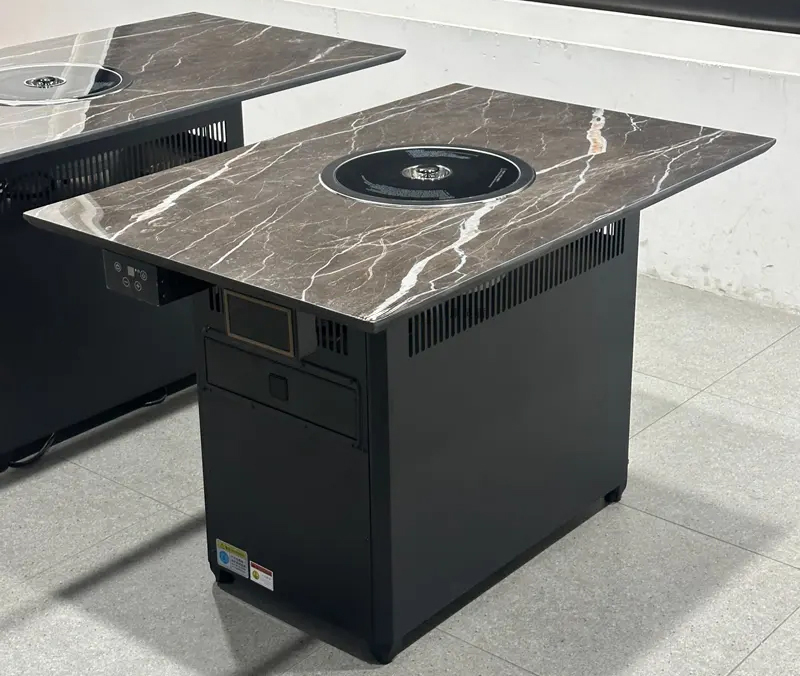 自助烤肉店岩板台麵無煙自淨化電烤烤肉桌