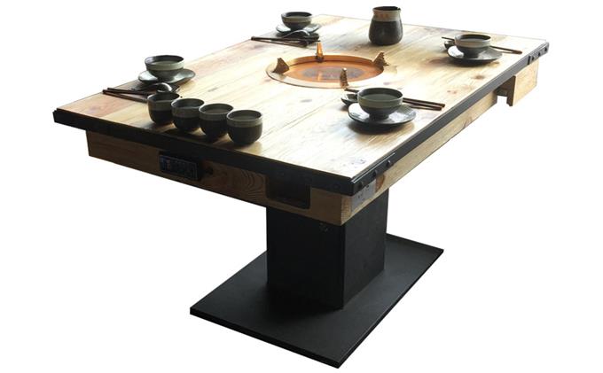 實木複古（gǔ）火鍋店電磁爐火鍋桌椅