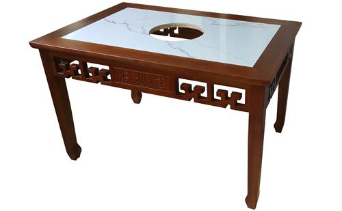 火鍋桌側麵展示