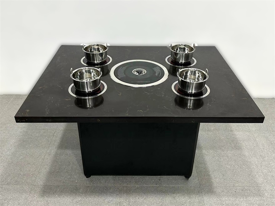 自助火鍋燒烤店一人一鍋無煙烤涮一體桌（zhuō）