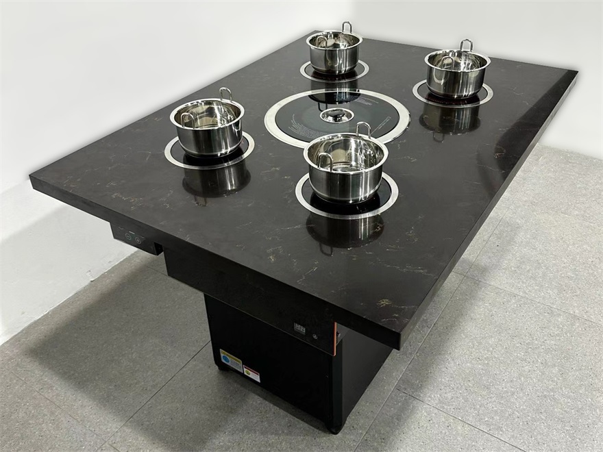 自助火鍋燒烤店一人一鍋無煙烤涮一體桌