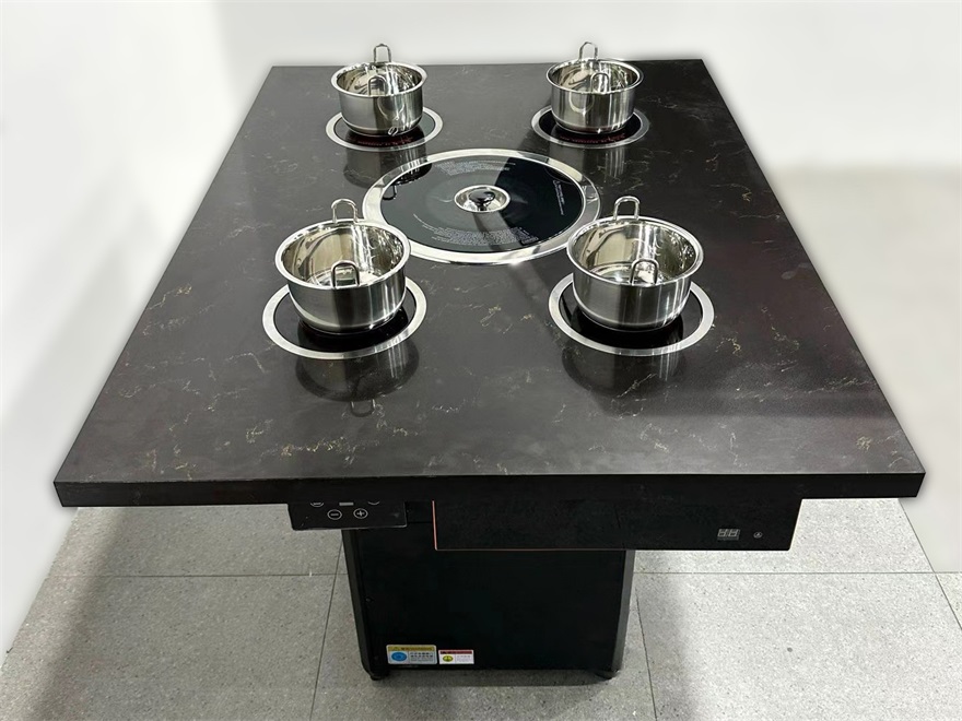 自助火鍋燒烤店一人一鍋無煙烤涮一體桌